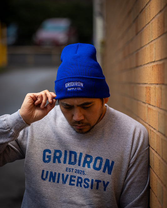 Gridiron Cuffed Embroidered Beanie